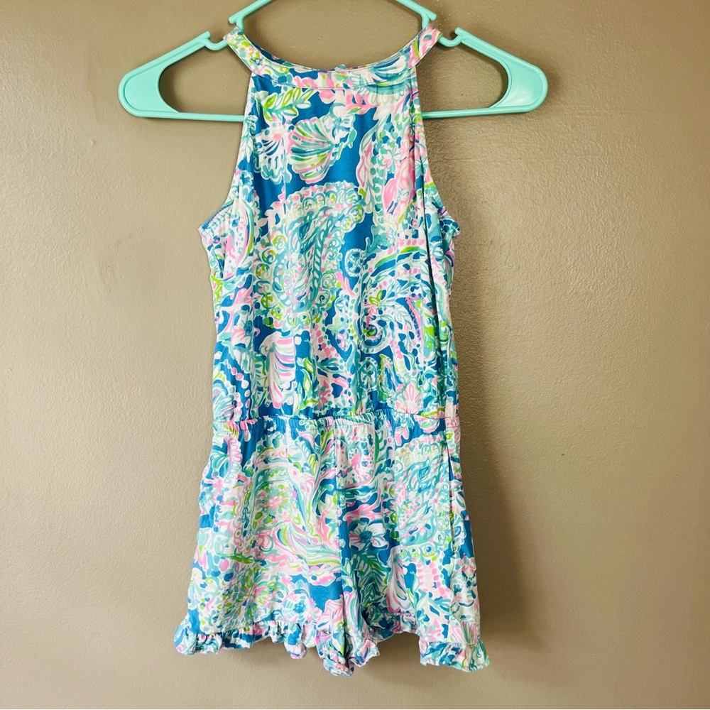 Lilly Pulitzer Kids Romper - Blue and Pink Paisley